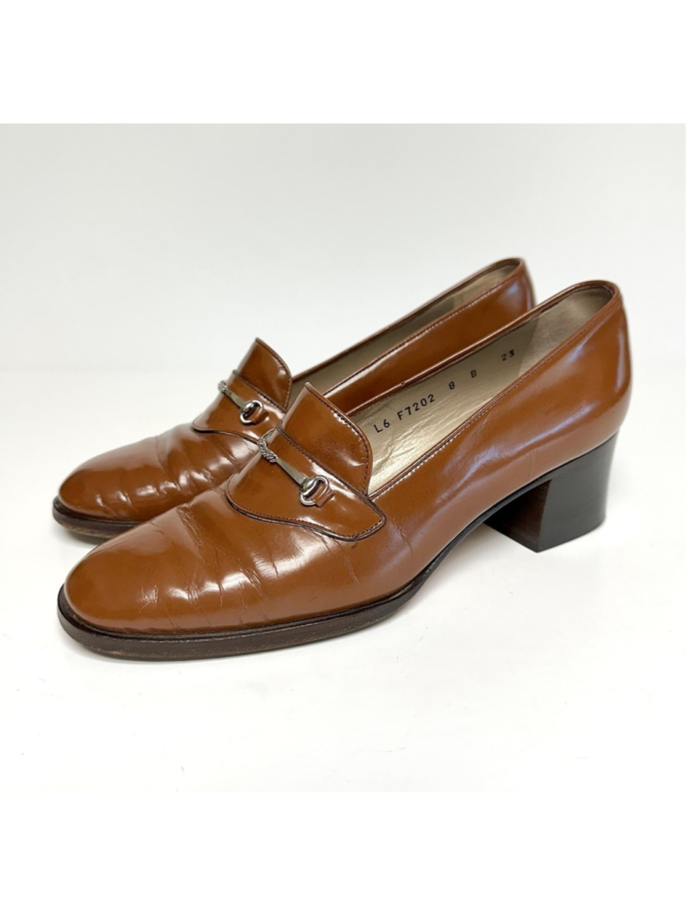 Vintage Cole Haan Brown Leather Horsebit Heeled Loafers Pumps iWomen Size 8 B